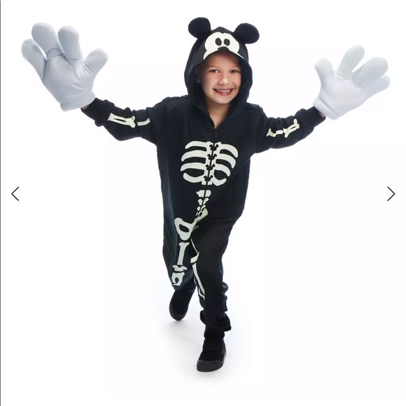Mickey Mouse Glow-in-the-Dark Skeleton Costume for Kids Size 7/8